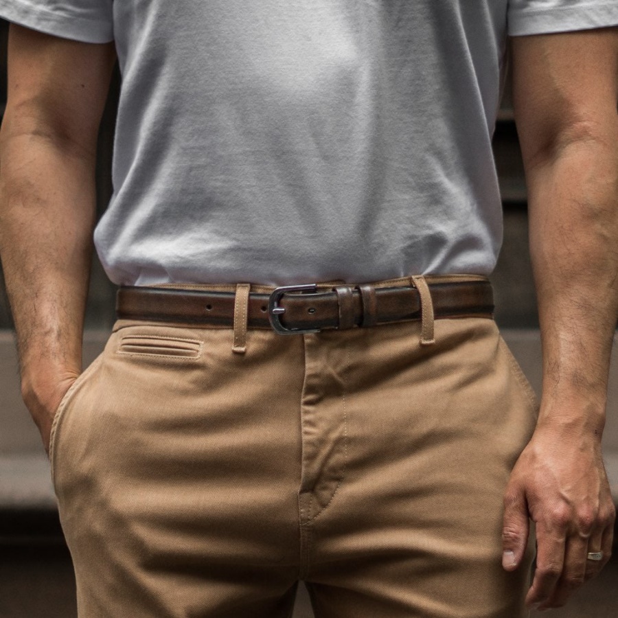 Zwarte Koffie Heren Verfijnde Leren Riem Woensdag