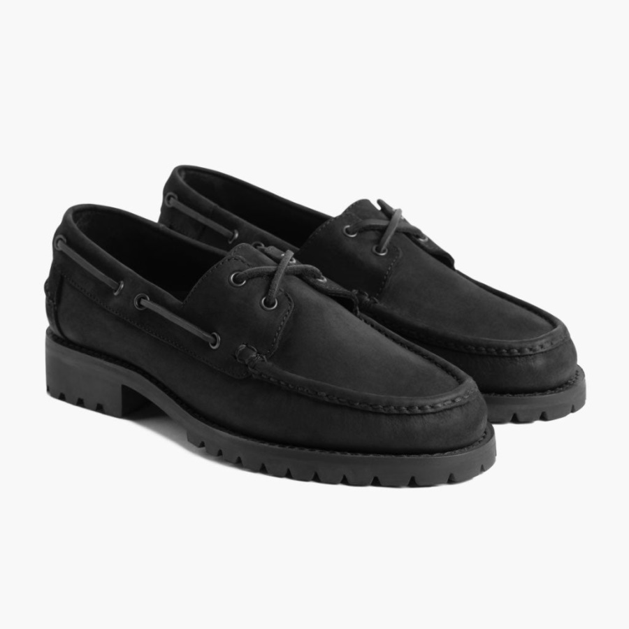 Zwarte Matte Friday Handgenaaide Loafer