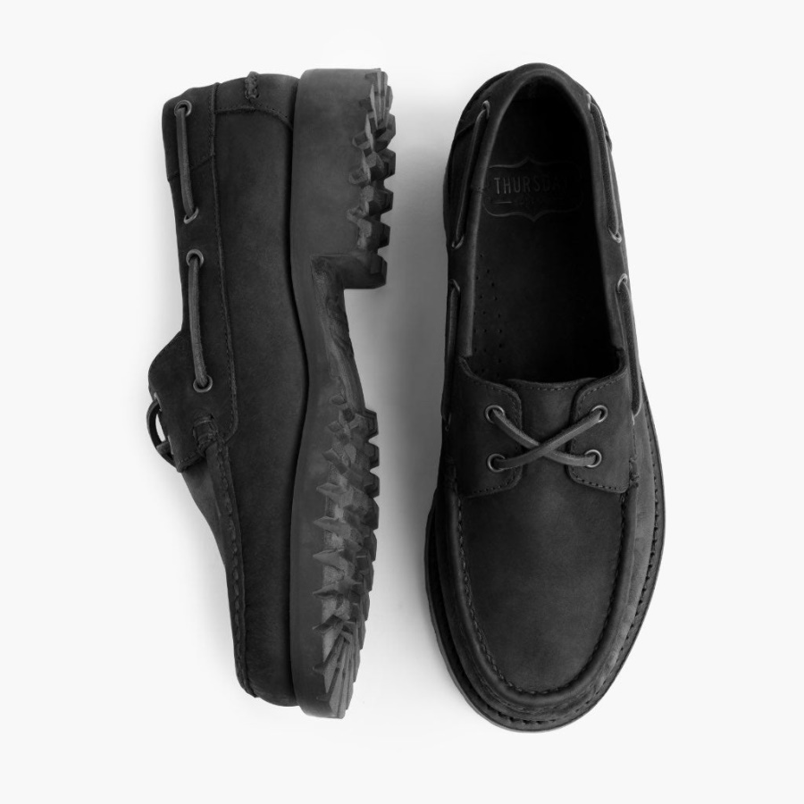 Zwarte Matte Friday Handgenaaide Loafer