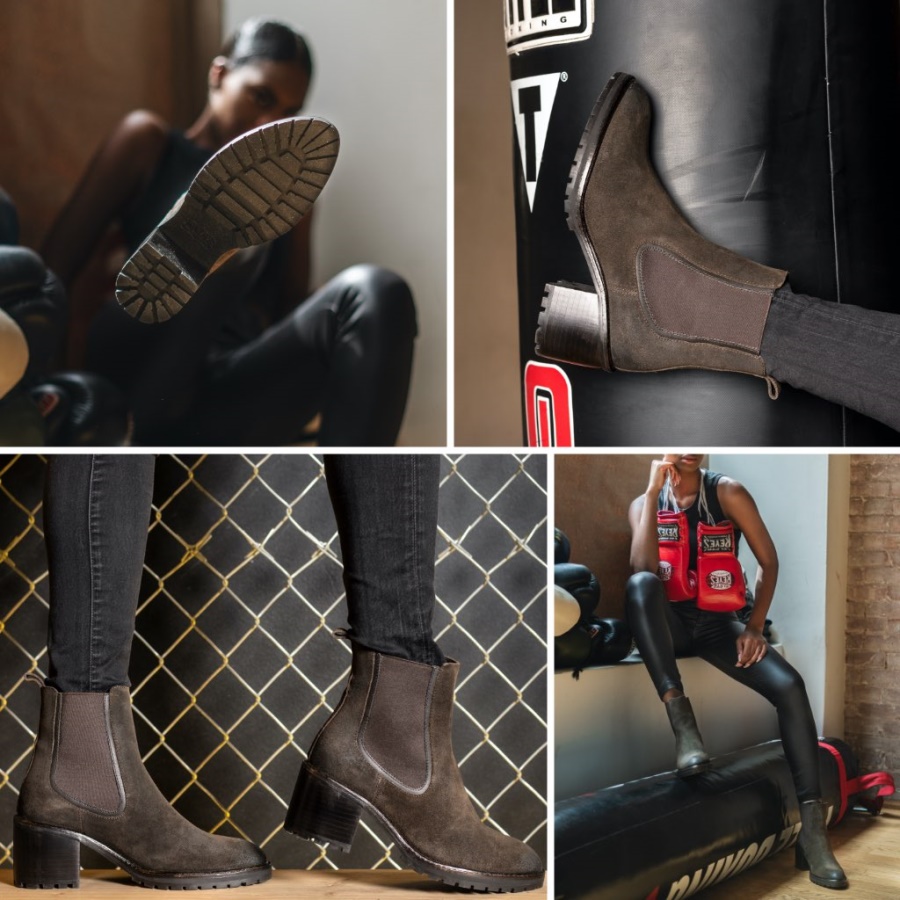 Donker Olijfgroen Suède Dinsdag Knock-out