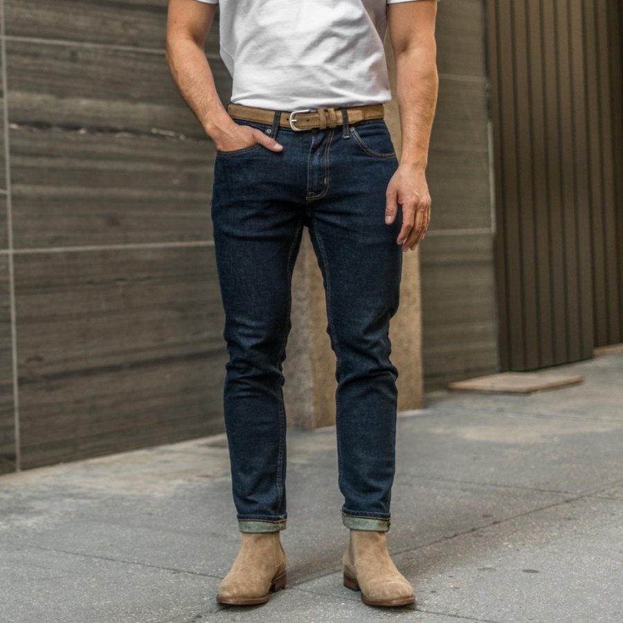 Heren Verfijnde Leren Riem Sandstone Monday