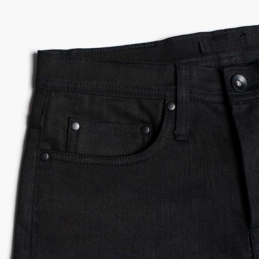 Sunday Zwarte Stretch Selvedge Tapered Jeans