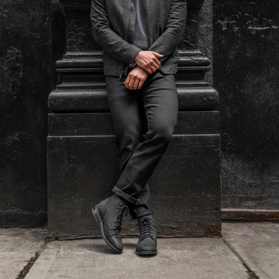 Sunday Zwarte Stretch Selvedge Tapered Jeans