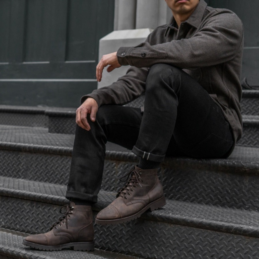 Sunday Zwarte Stretch Selvedge Tapered Jeans