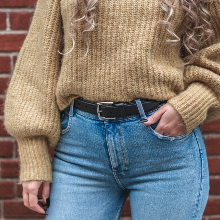 Klassieke Leren Damesriem Black Monday