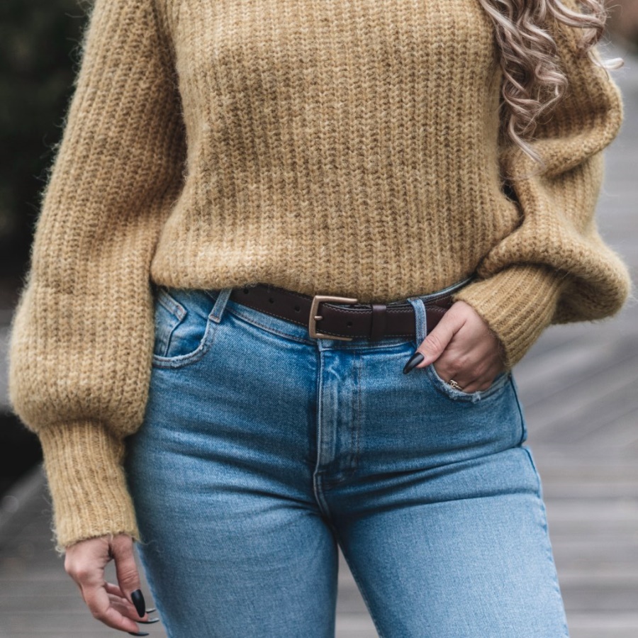 Klassieke Leren Damesriem Woensdag Bruin