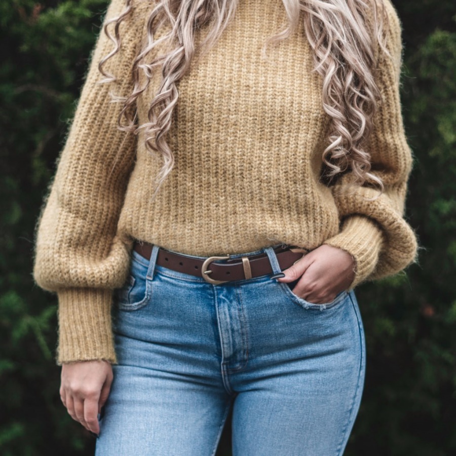 Dames Western Leren Riem Bruin Donderdag